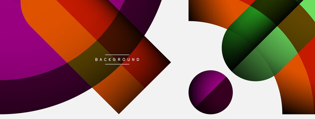 Obraz premium Geometric abstract background. Round shapes, circles, lines composition for wallpaper banner background or landing page