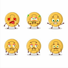 Dalgona candy trefoils cartoon character with nope expression