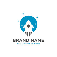 rocket launch inspiration illustration logo design