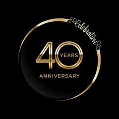 40th anniversary logotype. Golden anniversary celebration emblem design for booklet, leaflet, magazine, brochure poster, web, invitation or greeting card. Vector illustrations. EPS 10