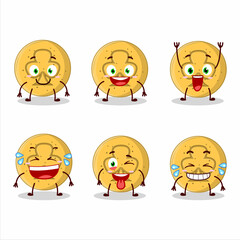 Cartoon character of dalgona candy trefoils with smile expression