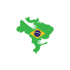 brazilian independence day logo template vector icon design illustration