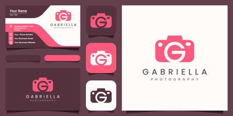 Fototapeta na wymiar letter G camera logo. camera photography logo with letter G icon vector template