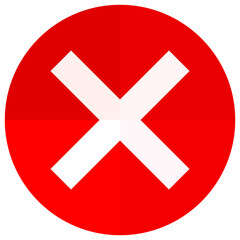 Red cross mark icon that depict warning or danger or etc. Vector.