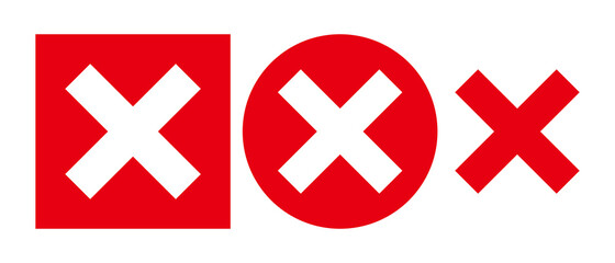 Obraz premium Set of cross-mark icons in various styles. Vectors.