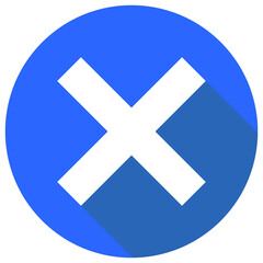 Obraz premium Round cross mark icon. It means denial or rejection. Vector.