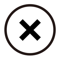 Simple black cross mark icon. Vector meaning denial or rejection.