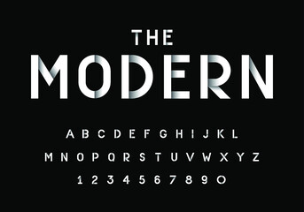 Stylised modern font and alphabet vector set