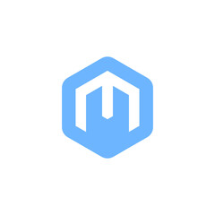 M blue house icon
