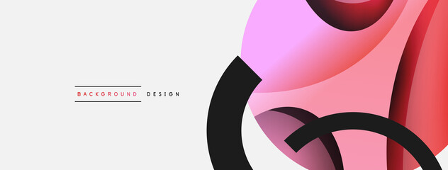 Creative geometric wallpaper. Minimal abstract background. Circle and wave composition vector illustration for wallpaper banner background or landing page