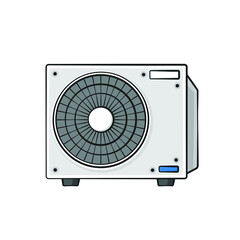 Air compressor drawing style isolated vector. Drawn object for your work.