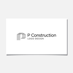 P CONSTRUCTION LOGO DESIGN VECTOR
