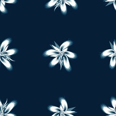 beautiful monochromatic color seamless tropical hibiscus flowers pattern with abstract floral on dark background. vector design decorative fashionable print texture. Floral background. Exotic tropics