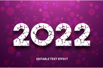 2022 editable text effect design template with dark color and light Background