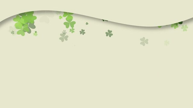 Small green Saint Patrick shamrocks flowers, national Ireland holidays style background