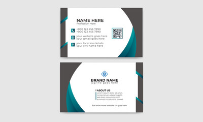 Black and Blue modern creative Corporate business card Template 58 and name card, simple, Eye catching, Professional, clean template vector design with Rectangle and Circle layout