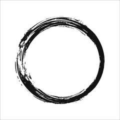 Round or circle ink grunge frame.