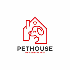 Pet House Logo  design vector template
