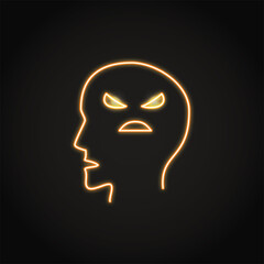 Neon psychosis icon in thin line style