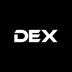 DEX letter logo design with black background in illustrator, vector logo modern alphabet font overlap style. calligraphy designs for logo, Poster, Invitation, etc.	
