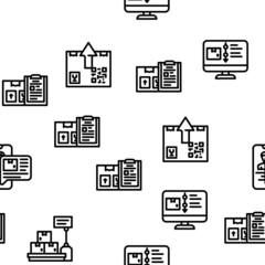 Export And Import Transportation Vector Seamless Pattern Thin Line Illustration