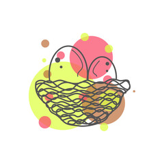 Egg Nest Logo Design Vector