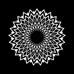 Abstract decorative floral circle pattern.