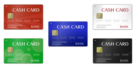 色々なキャッシュカードのイラスト