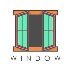 Natural Window Logo Design Vector