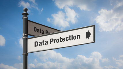Fototapeta premium Street Sign DATA PROTECTION