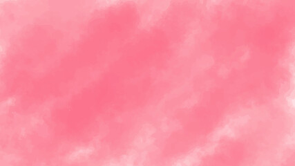 Abstract colorful watercolor background. Sunset sky with puffy clouds in rainbow colors of red pink yellow purple, blue, white,