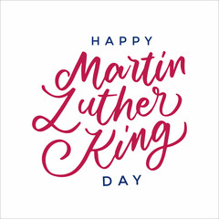hand lettering happy Martin Luther King day with American flags. MLK day vector isolated design