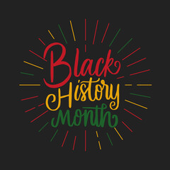 hand lettering black history month. vector design