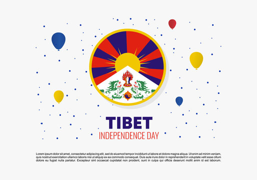 Tibet independence day background banner poster for national celebration on February 13 th. - Powered by Adobe