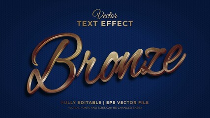 Luxury bronze shiny 3d editable text effect