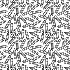 Seamless pattern with pencils, texture for school supplies, print on the theme of drawing. Vector illustration