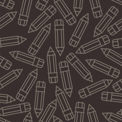 Seamless pattern with pencils, texture for school supplies, print on the theme of drawing. Vector illustration