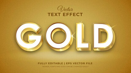 Editable 3d text effect -  Luxury gold word style concept