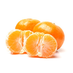 Fototapeta na wymiar peeled tangerine isolated on white