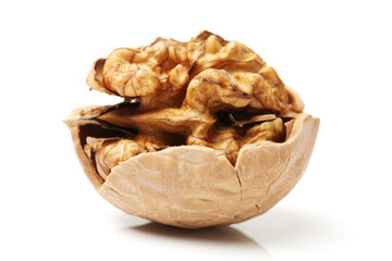 walnuts on white background