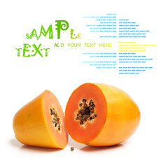 papaya isolated on white background