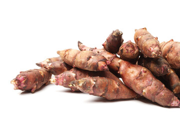 Jerusalem artichoke on a white background