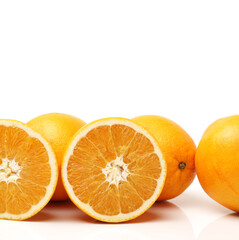 Ripe orange isolated on white background