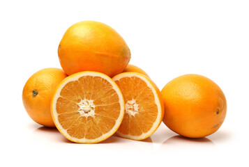 Ripe orange isolated on white background