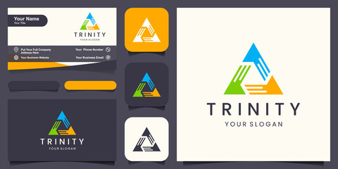 Trinity Icon Vector Logo Template Illustration Design.
