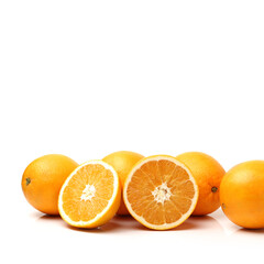 Ripe orange isolated on white background