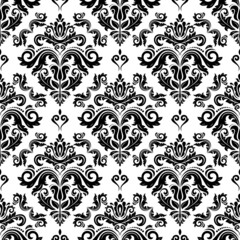 Orient vector classic pattern. Seamless abstract background with vintage black and white elements. Orient background. Ornament for wallpapers and packaging