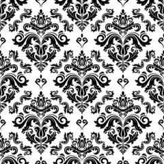 Orient vector classic pattern. Seamless abstract background with vintage black and white elements. Orient background. Ornament for wallpapers and packaging