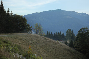 Obraz premium Amazing view of beautiful mountain landscape in morning
