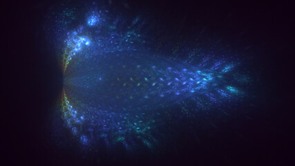 3D rendering abstract colorful fractal light background